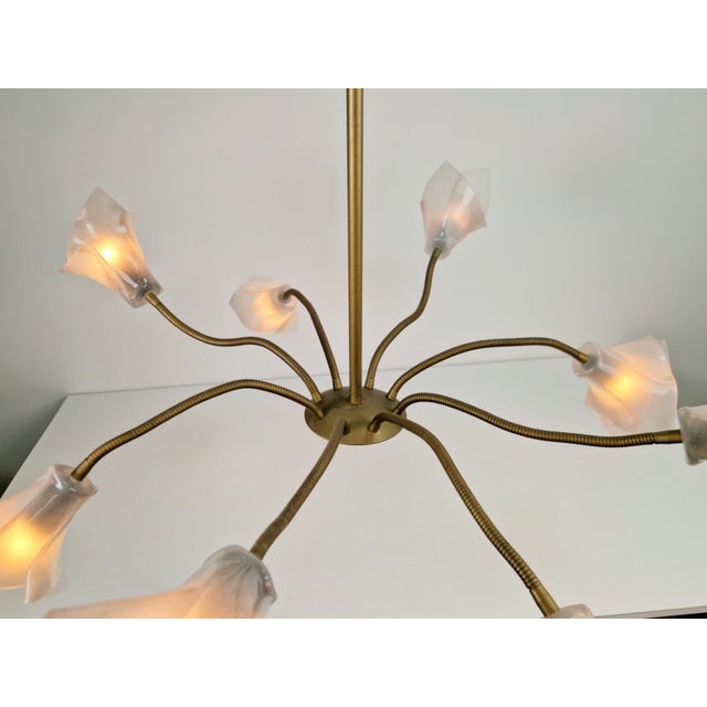 Vintage Flex Pendant Light with Eight Arms in Brass and Acrylic, 1970 For Sale - Image 10 of 15