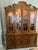 French Provincial 1960s Vintage Thomasville Spanish Revival Walnut Breakfront Lighted China Cabinet - 2 Pieces For Sale - Image 3 of 11
