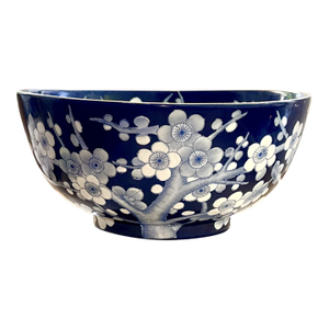 Chinese Cherry Blossom Bowl on a Wooden Stand