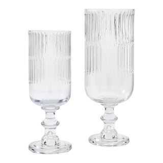 Glass Hurricane Shade Set For Sale