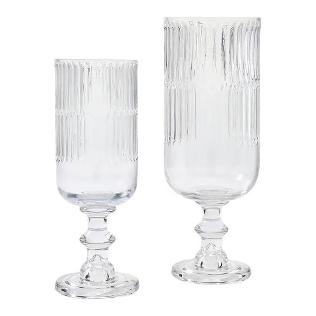 Glass Hurricane Shade Set For Sale