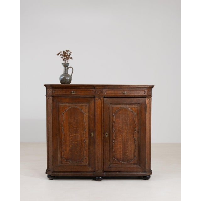 Early 19th Century France Rich Walnut Brown Carved Walnut Two-Door Buffet For Sale In Greensboro - Image 6 of 11