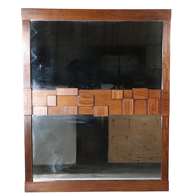 Brutalist Mirror by Lane Furniture Circa 1970's For Sale In New York - Image 6 of 8