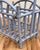 Vintage Periwinkle Blue Rattan Magazine Rack For Sale - Image 11 of 12