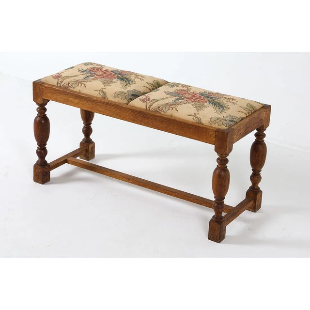 Mid-20th Century Danish Oak Upholstered Ottoman Bench For Sale - Image 4 of 9