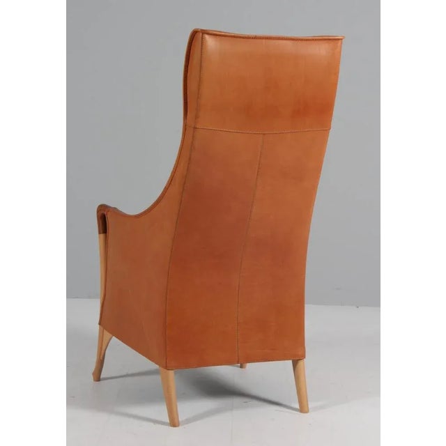 Saddle Leather Lounge Chair by Umberto Asnago for Giorgetti For Sale - Image 9 of 10