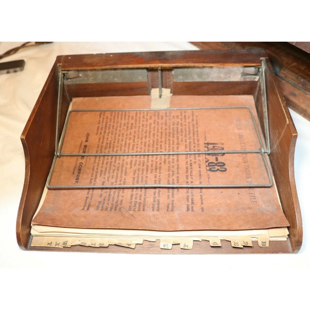 Brown Rare Antique 1800's Hand Made Painted National Cabinet File Letter Cabinet Box For Sale - Image 8 of 12