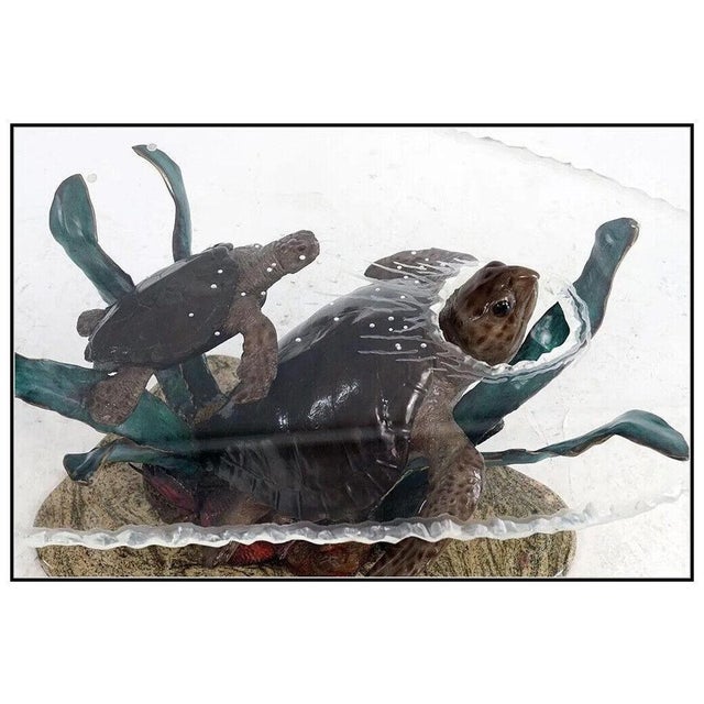 Brown Late 20th Century Mother and Child Turtles, John Townsend For Sale - Image 8 of 8