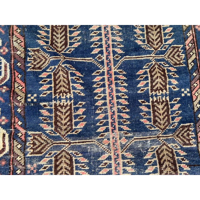 2'10" X 9'9" Antique Afghan Baluchi Runner Rug Hand-Knotted Low Pile Rug For Sale - Image 11 of 11