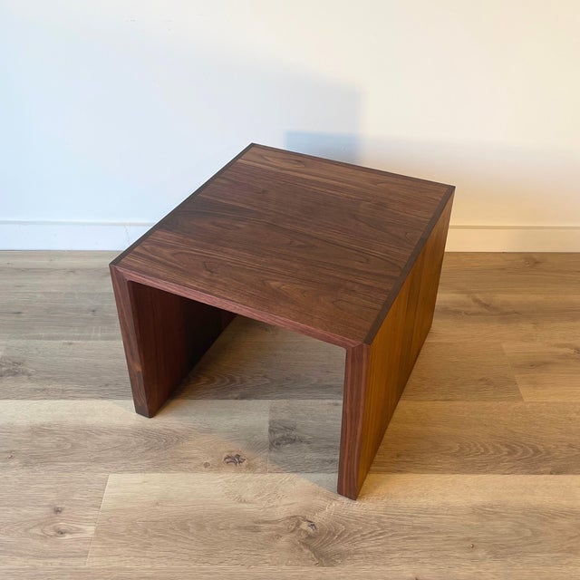 Not Yet Made - Made To Order Handmade Modern Walnut Side Table For Sale - Image 5 of 12