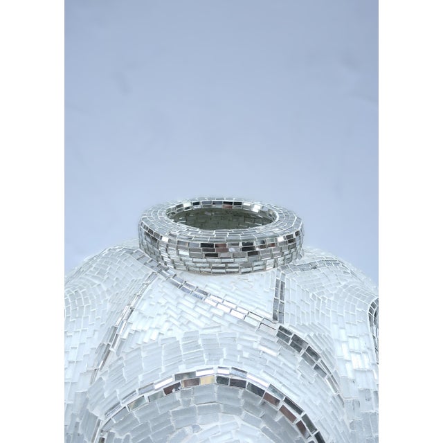 Glass Mirror Glass Tile Mosaic Paster Vase For Sale - Image 7 of 8