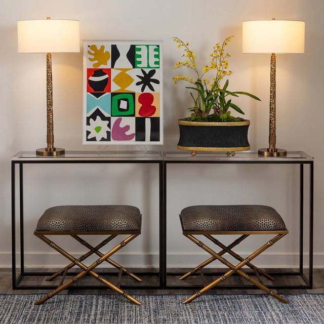 Port 68 Florence Hammered Brass Lamp For Sale - Image 4 of 7