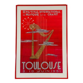 Vintage French Music Festival Poster For Sale