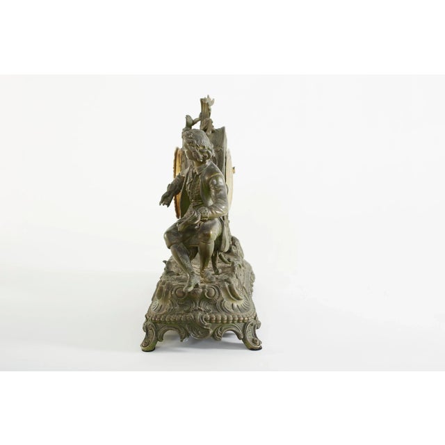 Bronze Art and Crafts Bronze Ansonia "The Composer " Figural Mantel Clock For Sale - Image 8 of 13