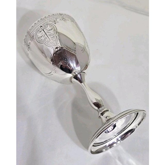Antique Victorian Sterling Silver Chalice from Roberts & Belk, Sheffield, 1877 For Sale - Image 3 of 18