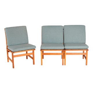 Vintage Danish Model 3232 Lounge Chairs in Oak by Borge Mogensen for Fredericia Stolefabrik, 1960s, Set of 4 For Sale