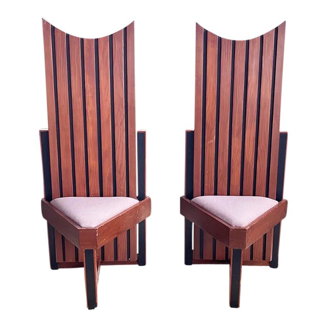 Frank Lloyd Wright Style Studio Craft Mid Century Triange / Tripod Accent Chair- Sold Individually For Sale