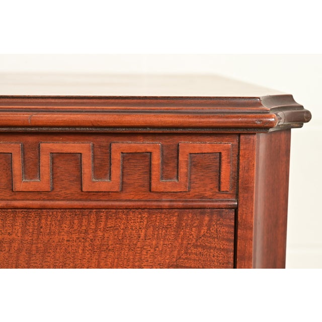 Romweber Antique Federal Inlaid Flame Mahogany Sideboard Credenza, Circa 1920s For Sale - Image 9 of 12