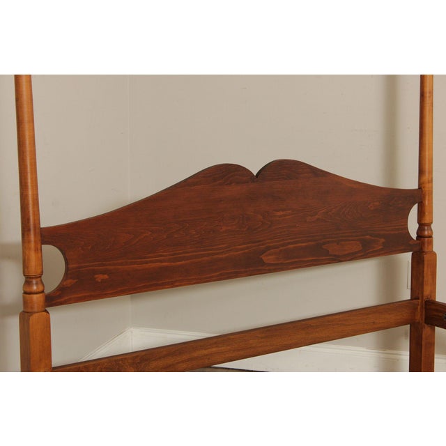 Wood Cohasset Colonials Queen Size Maple Canopy Poster Bed For Sale - Image 7 of 12
