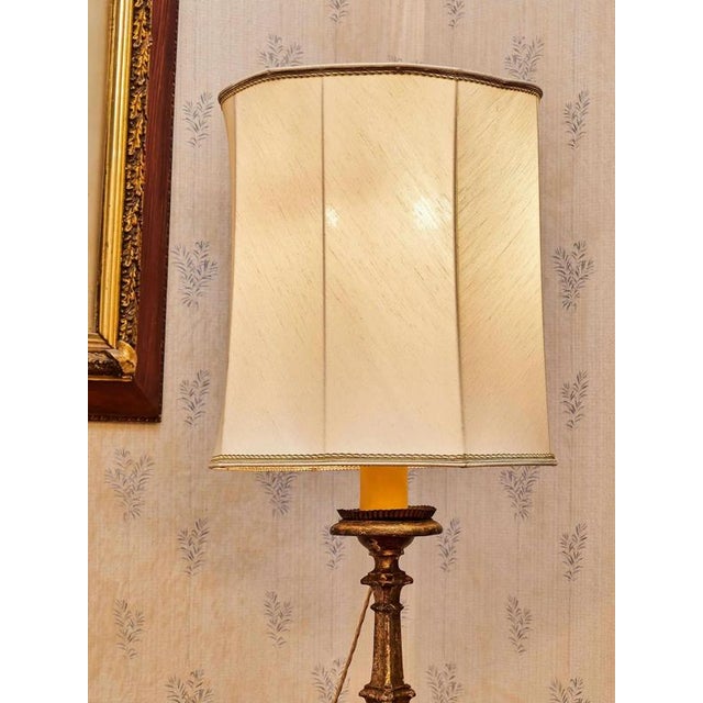 Baroque Wooden Candlestick Table Lamp For Sale - Image 4 of 10