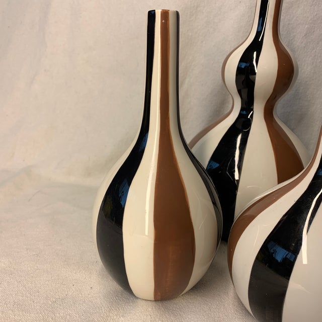 2000 - 2009 Vintage Jonathan Adler Stripes Vases - Set of 3 For Sale - Image 5 of 7