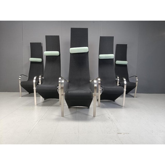 Postmodern King Dining Chairs by Belgochrom, 1980, Set of 6 For Sale - Image 4 of 11