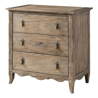 Greyed Oak Country 3-Drawer Chest For Sale
