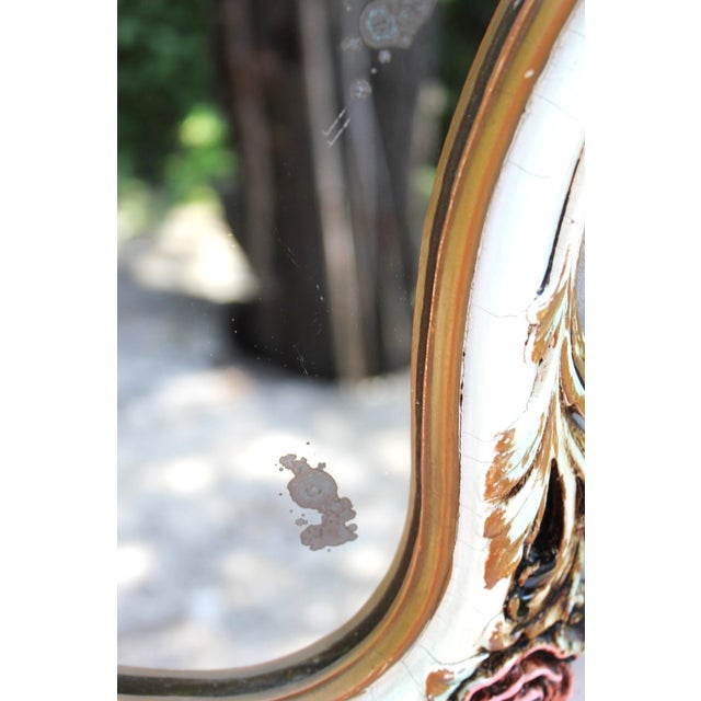 Vintage Baroque Floral Ornate Wall Mirror with Console Shelf, 1970s, Set of 2 For Sale - Image 13 of 14