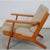 GE-290 Lounge Chair in Lacquered Nut Wood and Beige Fabric by Hans Wegner for Getama For Sale - Image 3 of 18