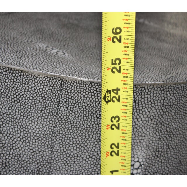 Kidney Shaped Custom Made Pebbled Leather Side Table For Sale - Image 9 of 9