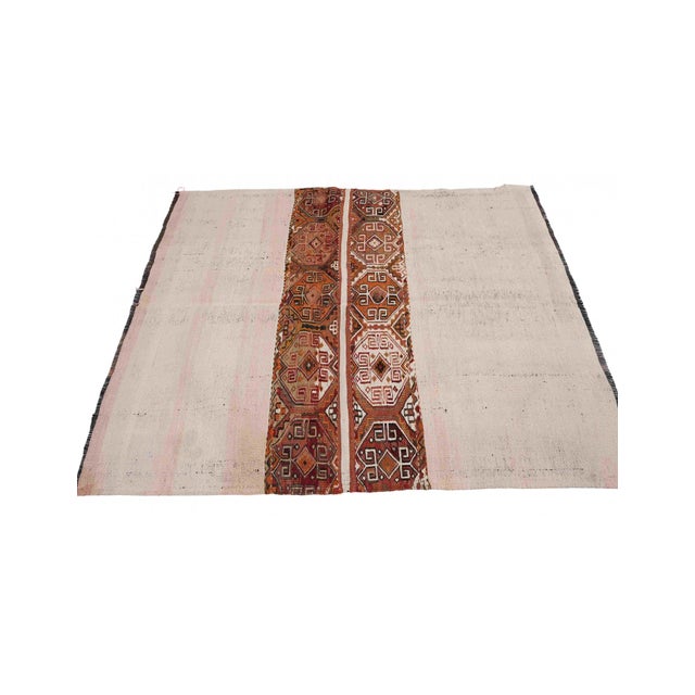 Vintage Decorative Turkish Embroidered Rug - 4`0″ X 5`1″ For Sale - Image 4 of 6