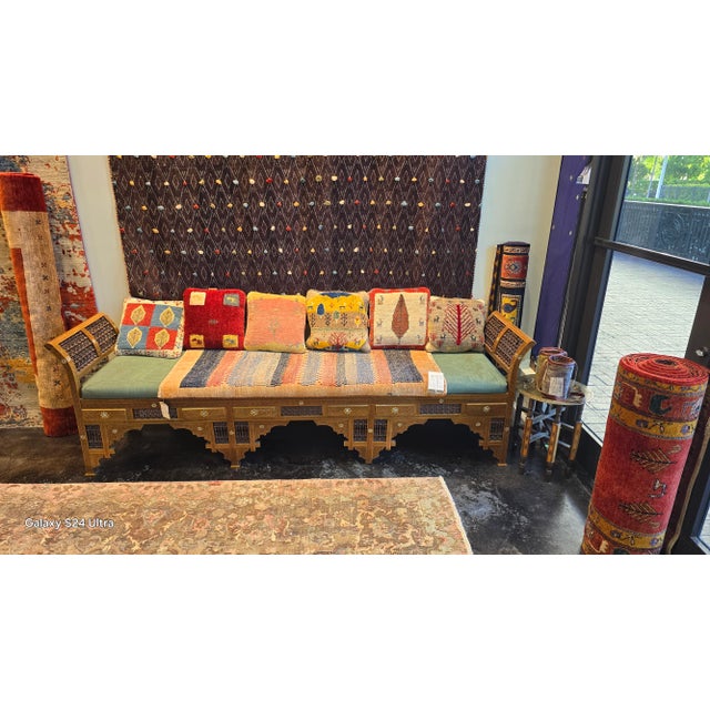 A Beautiful Damas Arabesque Mosaiic Open Bench Hand Carved Hand Made with Intricate Details of Fine woods & Mother Pearl...