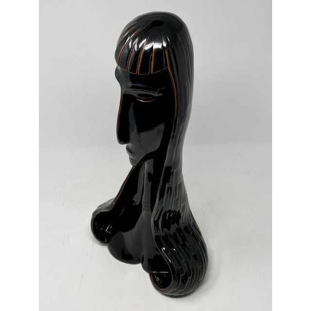 Coffee 1970s Tête De Femme Sculpture, Manner of Amedeo Modigliani For Sale - Image 8 of 12