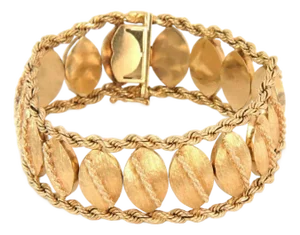 Link Rope 14k Yellow Gold Chain Bracelet