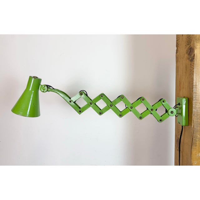 Vintage Industrial German Scissor Wall Lamp from Kaiser Leuchten, 1960s For Sale - Image 4 of 18