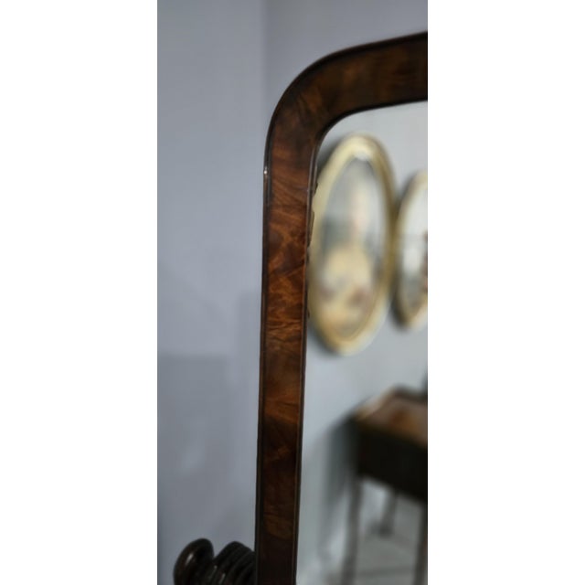 Hollywood Regency Regency Mahogany Cheval Mirror, 1830 For Sale - Image 3 of 14