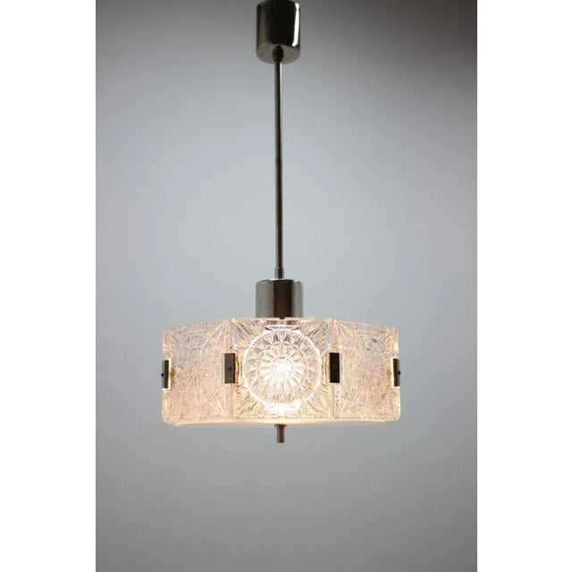 Mid-Century Pendant in Glass from Kamenicky Senov, 1970s For Sale - Image 4 of 8