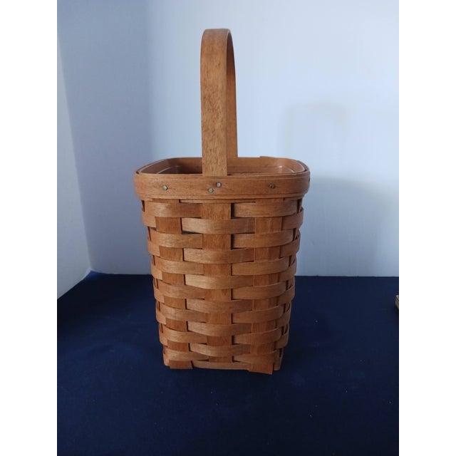 Longaberger Pin Basket, Woven Maple Wood With Logo, Euc, 1991, Includes Liner For Sale In Chicago - Image 6 of 6