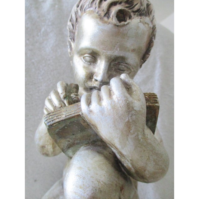 1940s Child Reading and Child Writing Marble Lamps After Charles-Gabriel Sauva - a Pair For Sale - Image 9 of 13