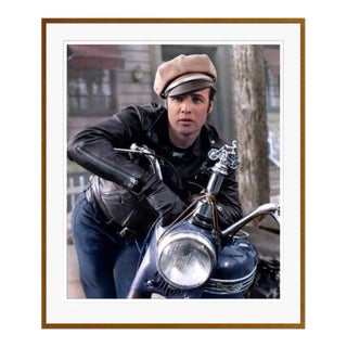 Marlon Brando as Johnny Strabler in "The Wild One" Brown Framed Archival Pigment Print For Sale