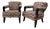 Larry Laslo for Directional Zebra Pattern Wood Frame Lounge Club Chairs, a Pair For Sale