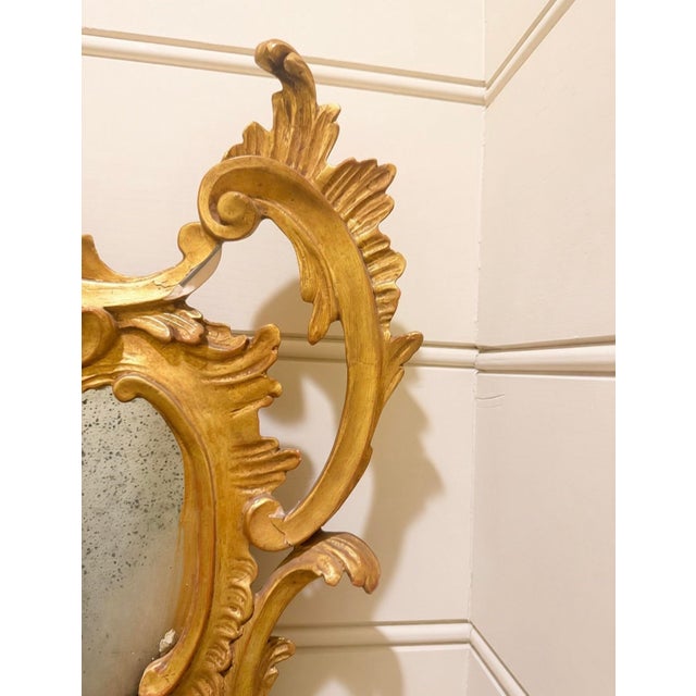 Custom Italian Rococo Mirror With Hand-Carved, Gilt Wood Frame For Sale - Image 12 of 12