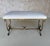 Vintage Mid Century Spanish Gilt Iron Bench With Ornate Base For Sale - Image 4 of 12