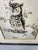 Cream Vintage Japanese Owl Wood Block Print in Faux Bamboo Wood Frame For Sale - Image 8 of 16