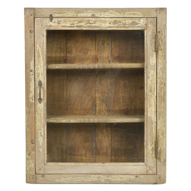 Wood Wall Display Case in Patinated Wood For Sale - Image 7 of 7