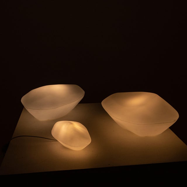 Tre Lampade Stone of Glass Lamps from Oluce, 2000s, Set of 3 For Sale - Image 3 of 8