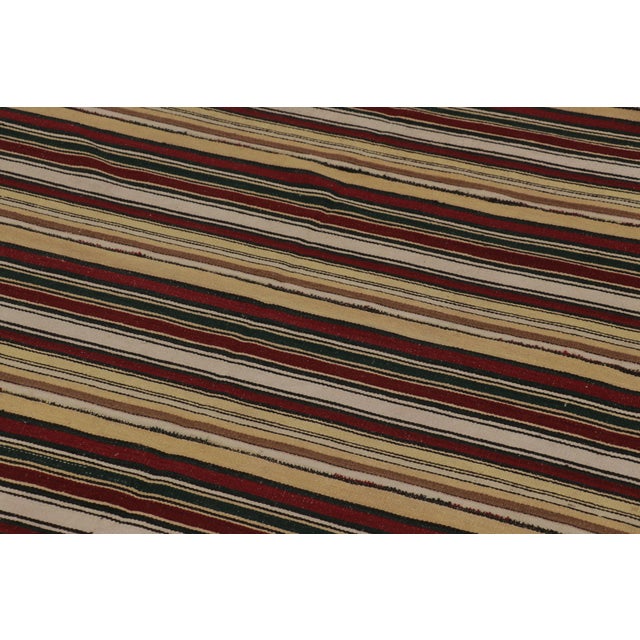 Rug & Kilim Vintage Persian Kilim, Cream Yellow and Burgundy Stripes - Rug & Kilim For Sale - Image 4 of 8