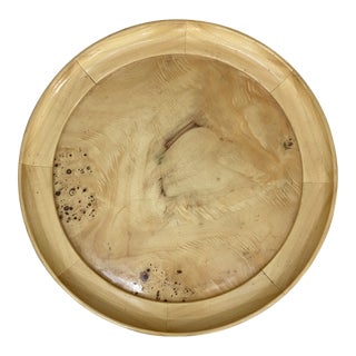Modern Round Burl Wood Tray For Sale