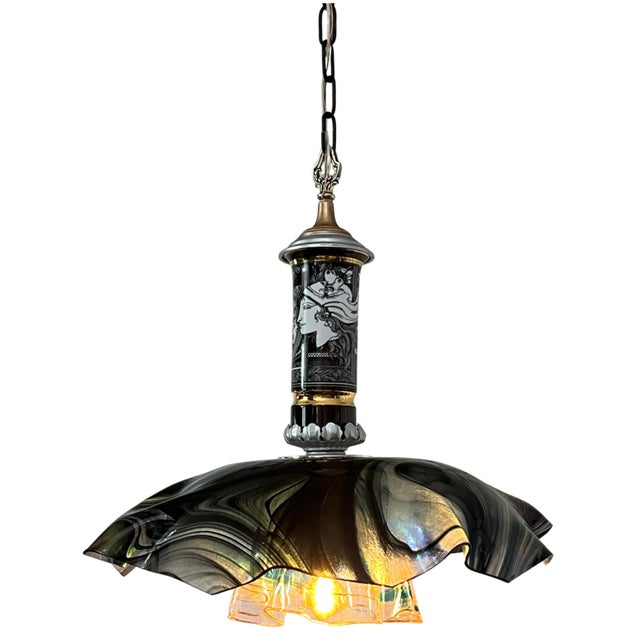 Mid 20th Century Hollohaza Porcelain Pendant Light For Sale In New York - Image 6 of 18