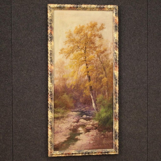 H. Marko, Wooded View with River, 19th Century, Oil Painting on Canvas, Framed For Sale - Image 11 of 16